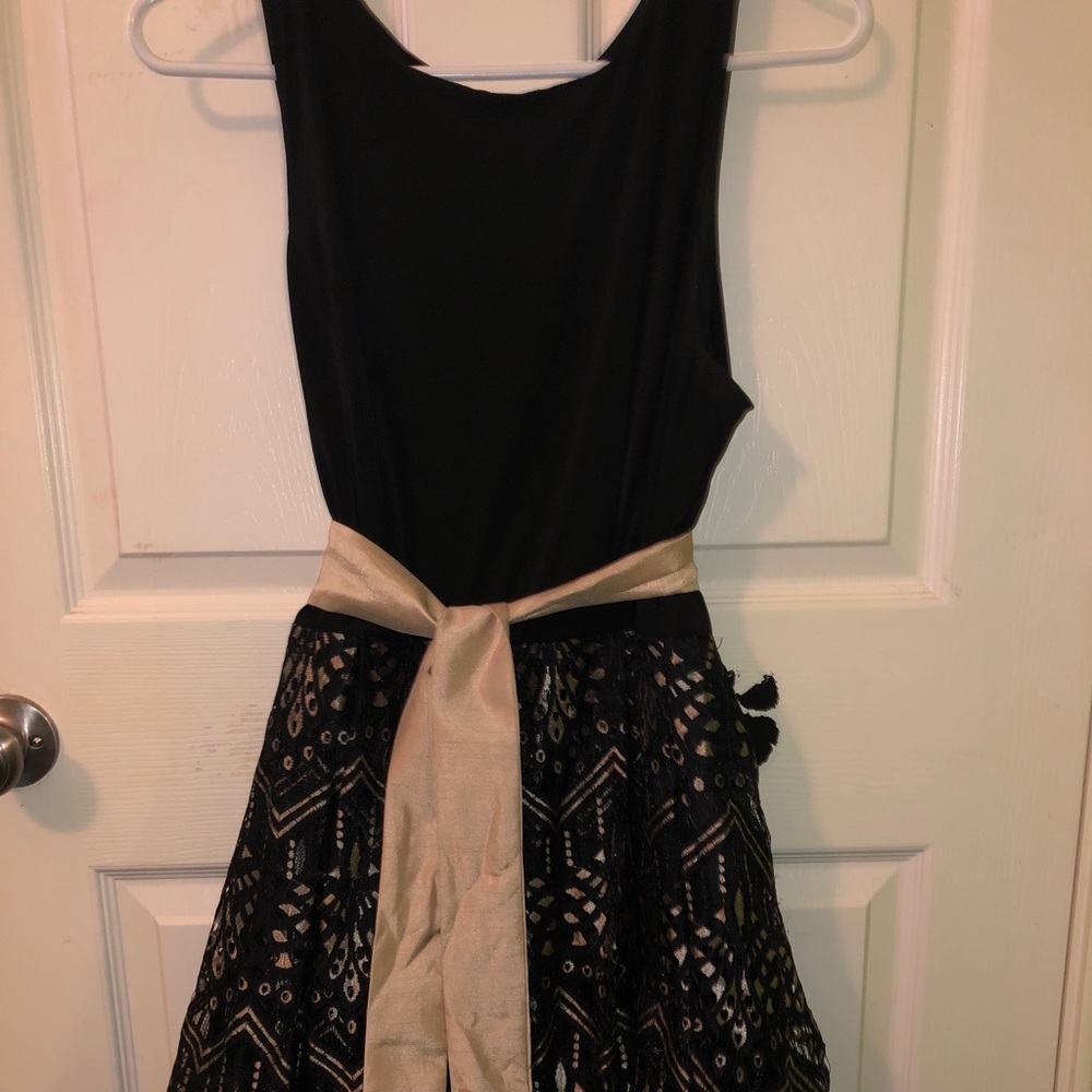 Black and gold dress